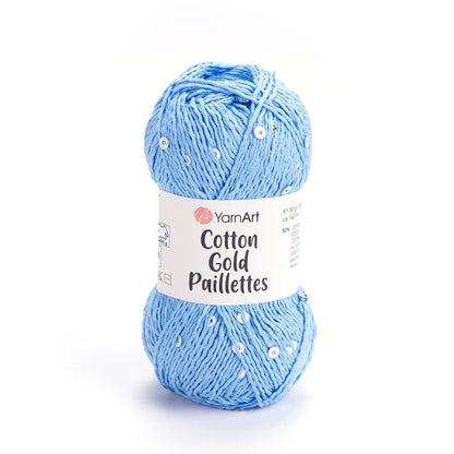YarnArt Cotton Gold Paillettes siūlai 50g (medvilnė, poliesteris)