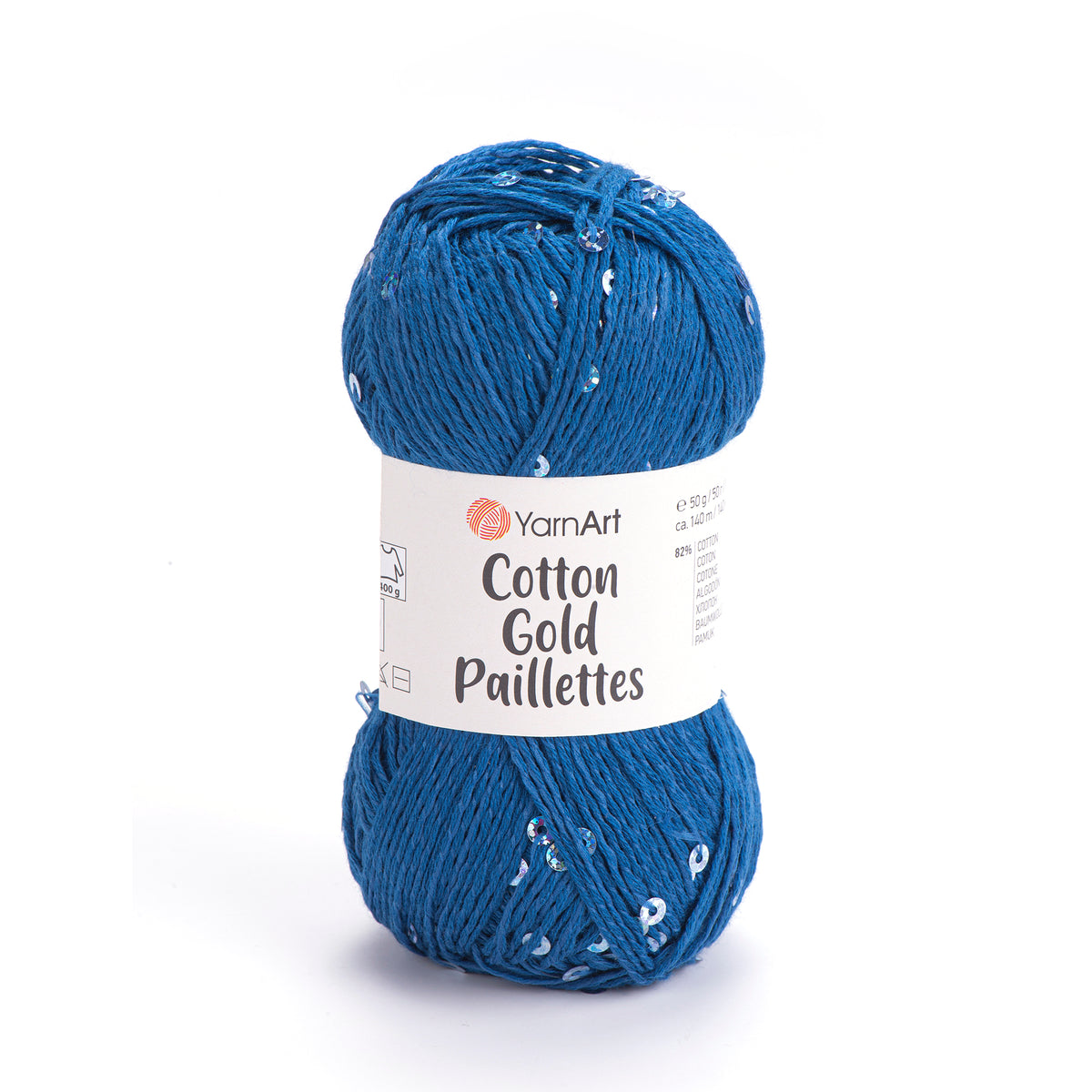 YarnArt Cotton Gold Paillettes siūlai 50g (medvilnė, poliesteris)