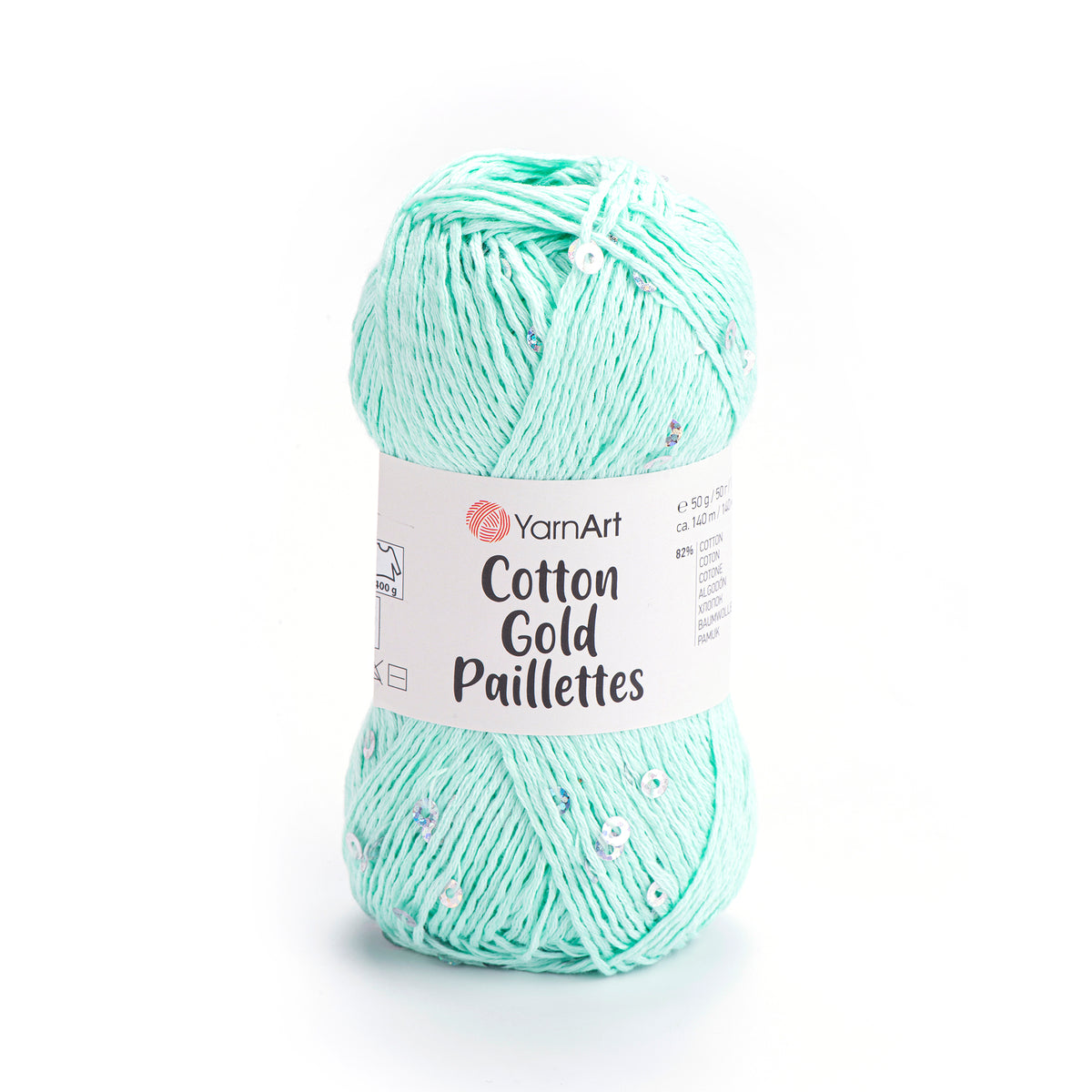 YarnArt Cotton Gold Paillettes siūlai 50g (medvilnė, poliesteris)