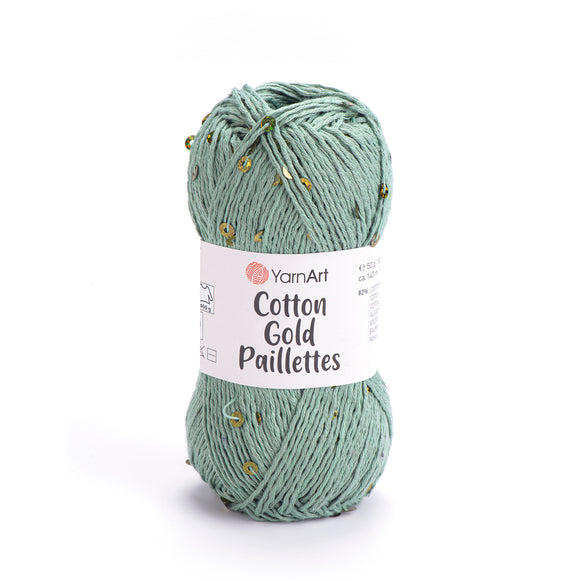 YarnArt Cotton Gold Paillettes siūlai 50g (medvilnė, poliesteris)