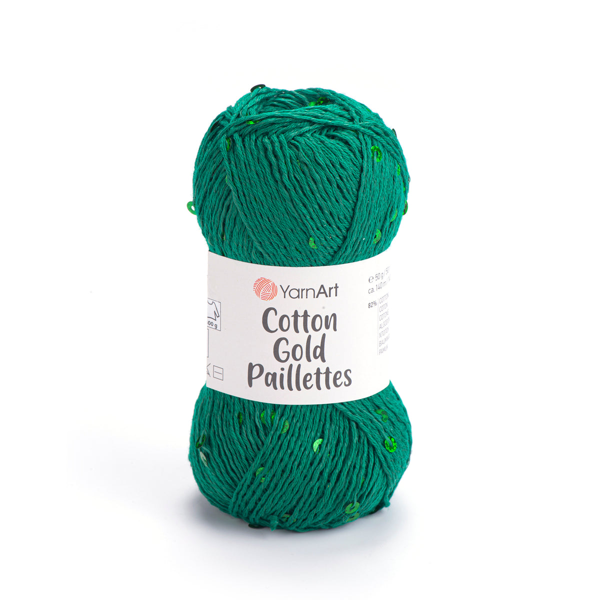 YarnArt Cotton Gold Paillettes siūlai 50g (medvilnė, poliesteris)