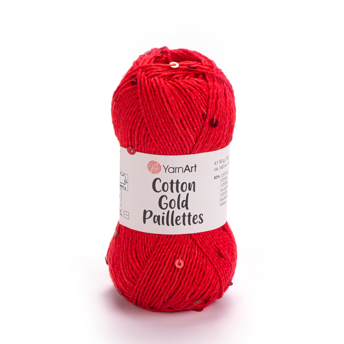 YarnArt Cotton Gold Paillettes siūlai 50g (medvilnė, poliesteris)