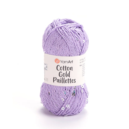 YarnArt Cotton Gold Paillettes siūlai 50g (medvilnė, poliesteris)