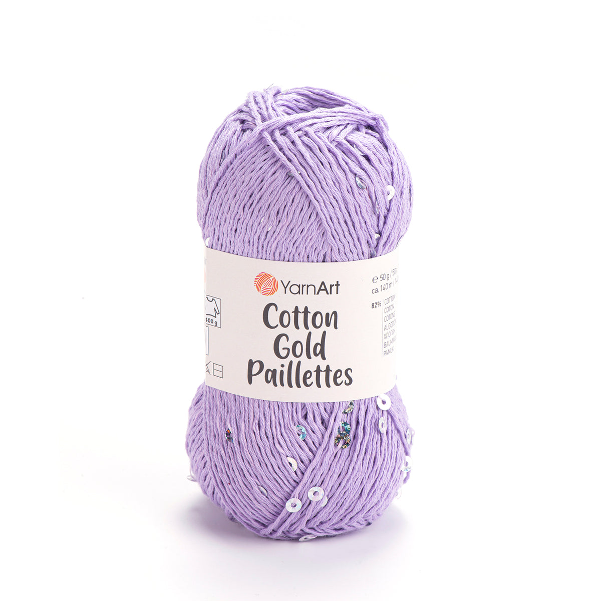 YarnArt Cotton Gold Paillettes siūlai 50g (medvilnė, poliesteris)