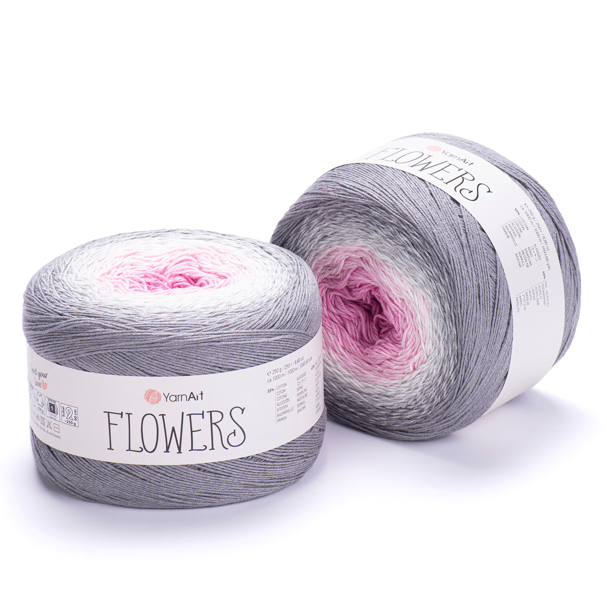 YarnArt Flowers siūlai 250g (medvilnė, akrilanas)