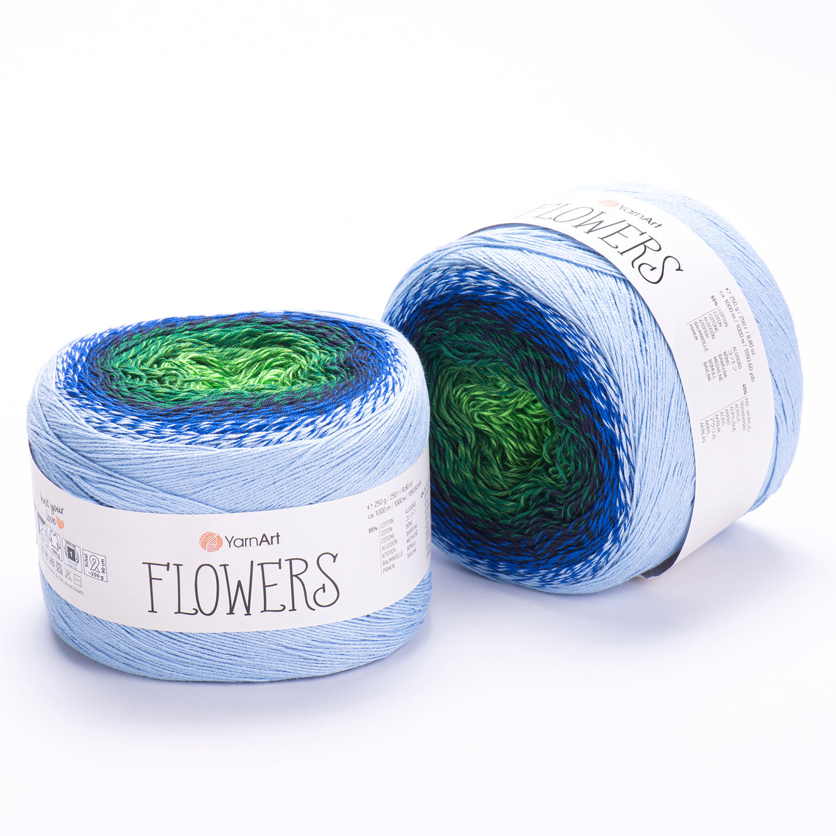 YarnArt Flowers siūlai 250g (medvilnė, akrilanas)