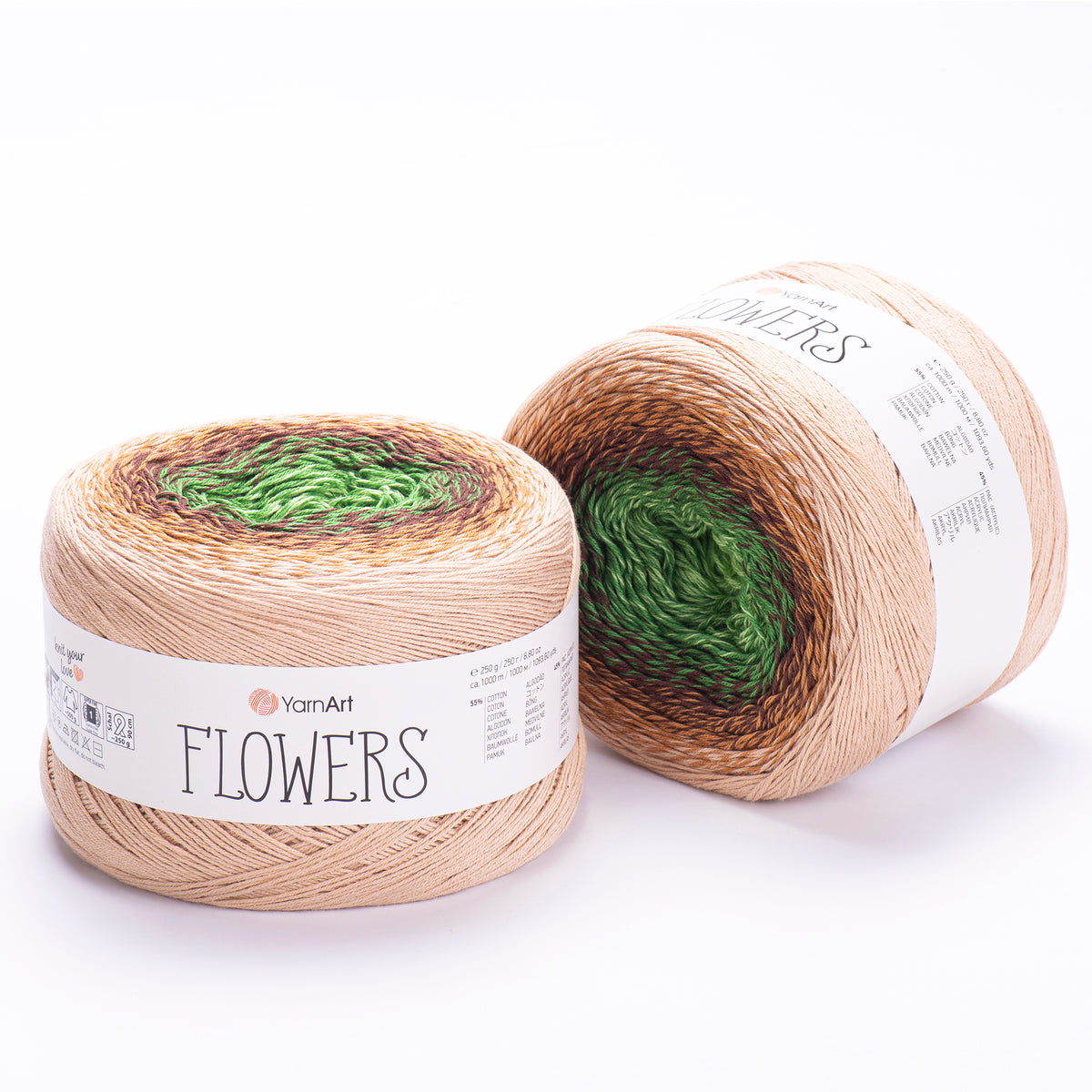 YarnArt Flowers siūlai 250g (medvilnė, akrilanas)