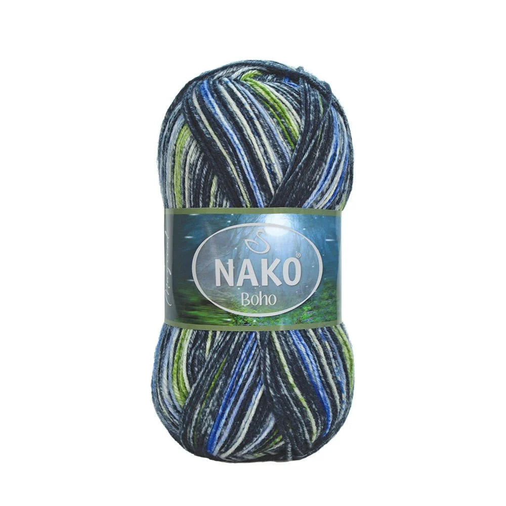 NAKO Boho mezgimo siūlai kojinėms 100g (vilna, poliamidas)