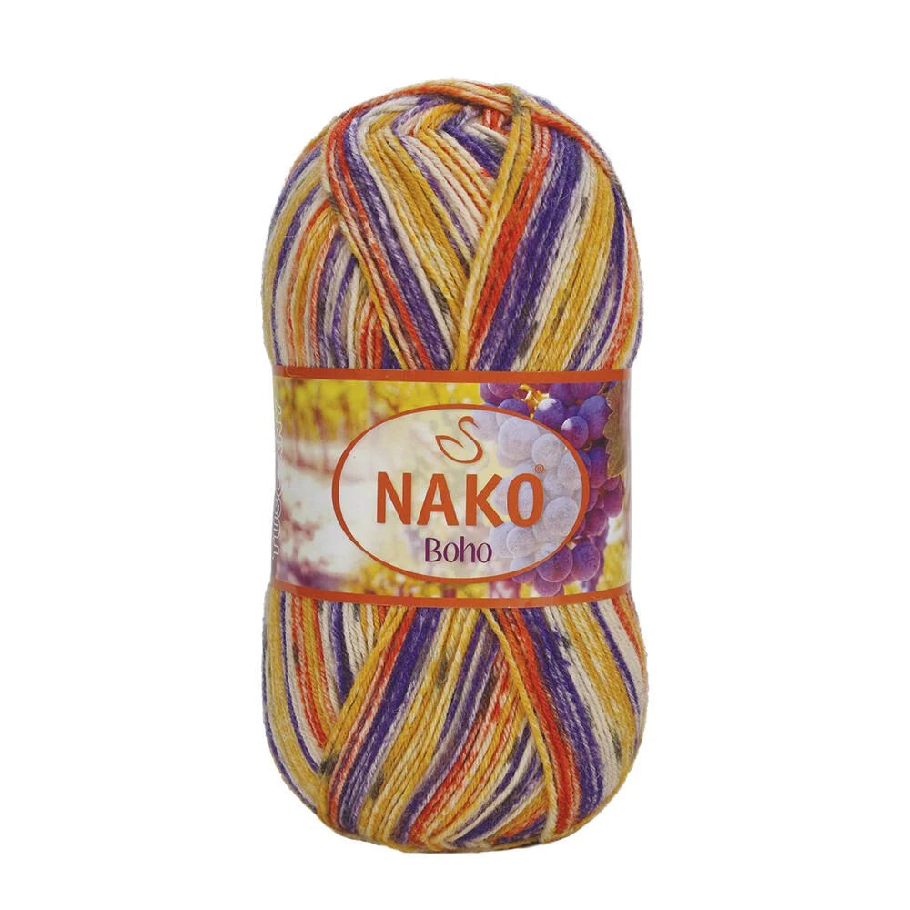 NAKO Boho mezgimo siūlai kojinėms 100g (vilna, poliamidas)