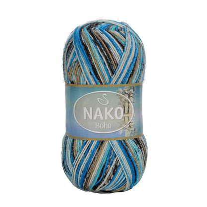 NAKO Boho mezgimo siūlai kojinėms 100g (vilna, poliamidas)