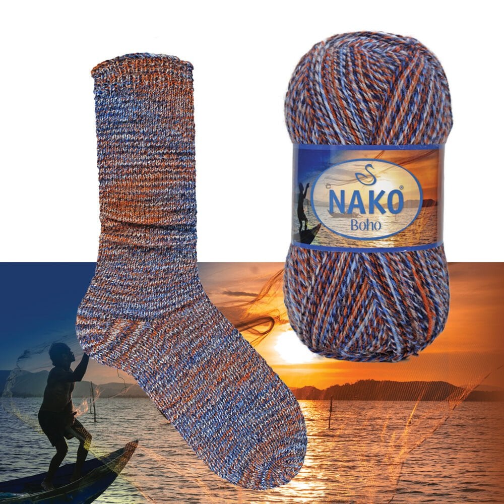 NAKO Boho mezgimo siūlai kojinėms 100g (vilna, poliamidas)