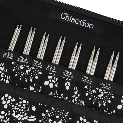 Chiaogoo Twist Red Lace trumpų 10cm virbalų rinkinys keičiamu valu (S dydžio)