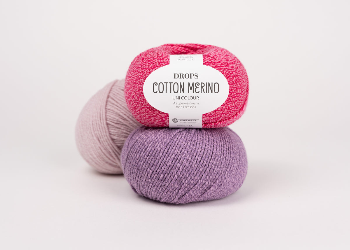 DROPS Cotton Merino mezgimo siūlai 50g (merino vilna, medvilnė)