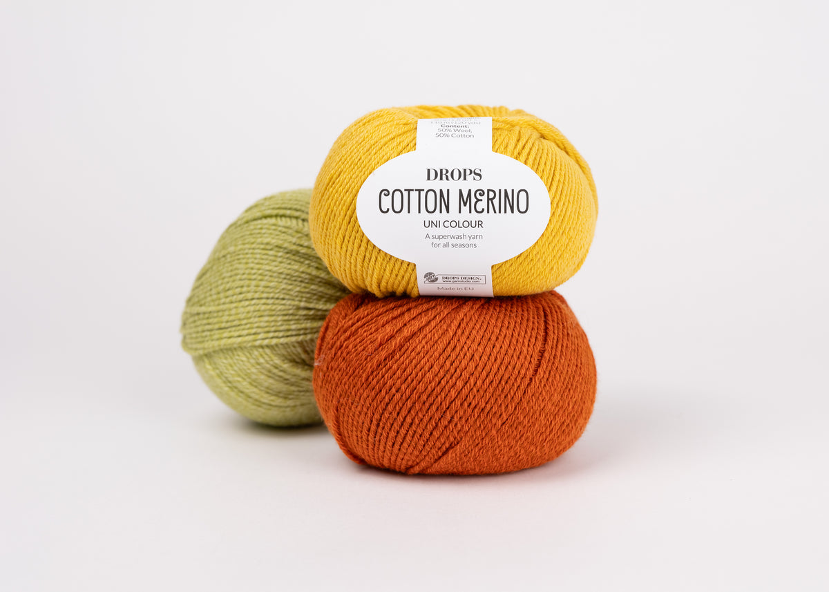 DROPS Cotton Merino mezgimo siūlai 50g (merino vilna, medvilnė)