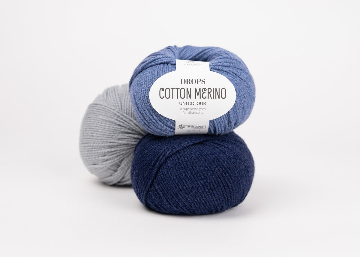 DROPS Cotton Merino mezgimo siūlai 50g (merino vilna, medvilnė)