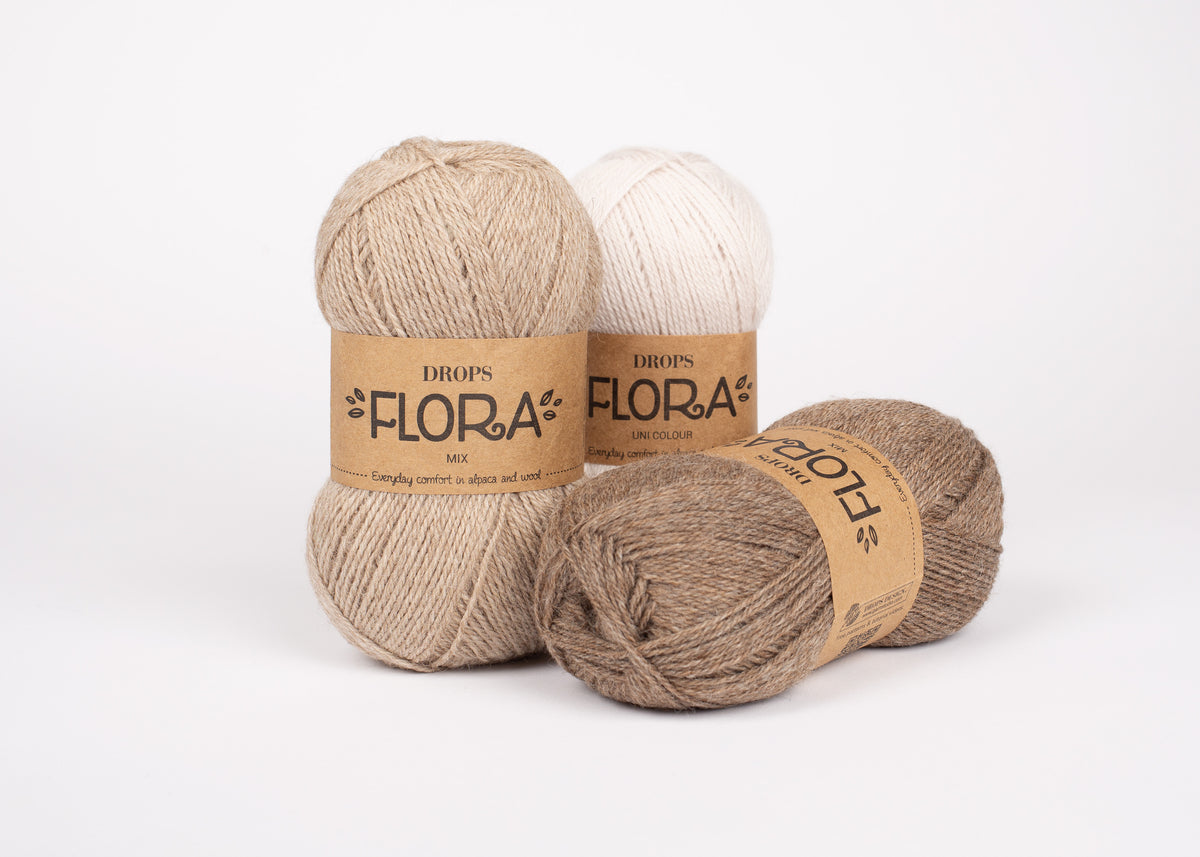 Drops Flora mezgimo siūlai 50g (vilna, alpaka)