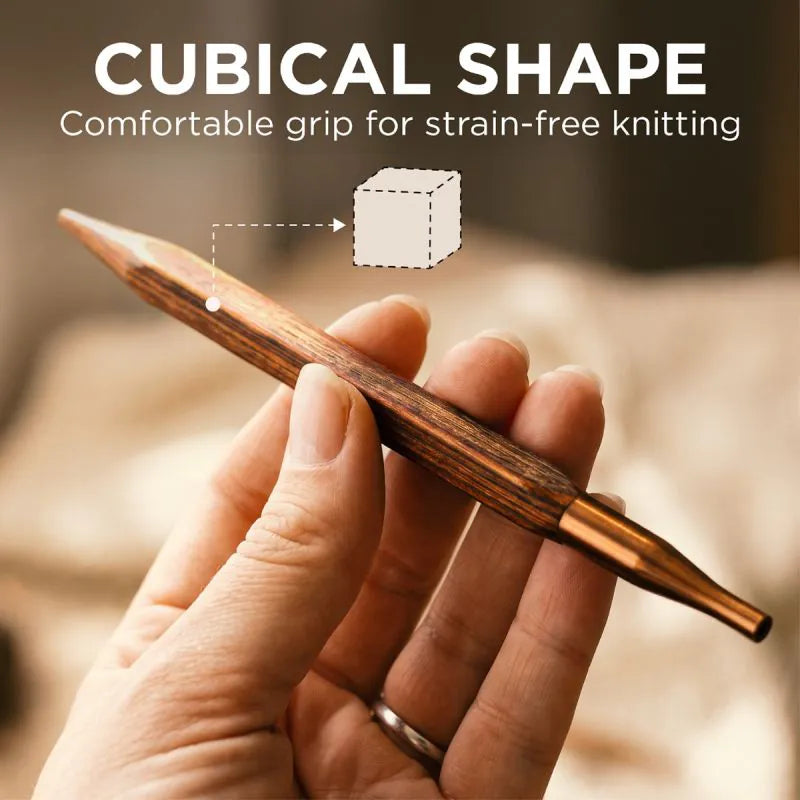 KnitPro Ginger Cubics mediniai prisukami virbalai 10cm-13cm
