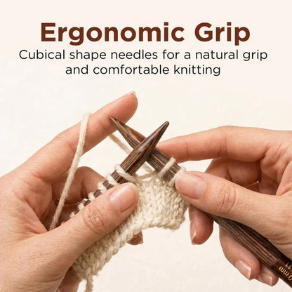 KnitPro Ginger Cubics mediniai prisukami virbalai 10cm-13cm