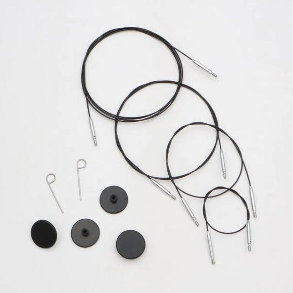 KnitPro Thin&Flex 360° rotacinis valas 40cm - 150cm (juodas)