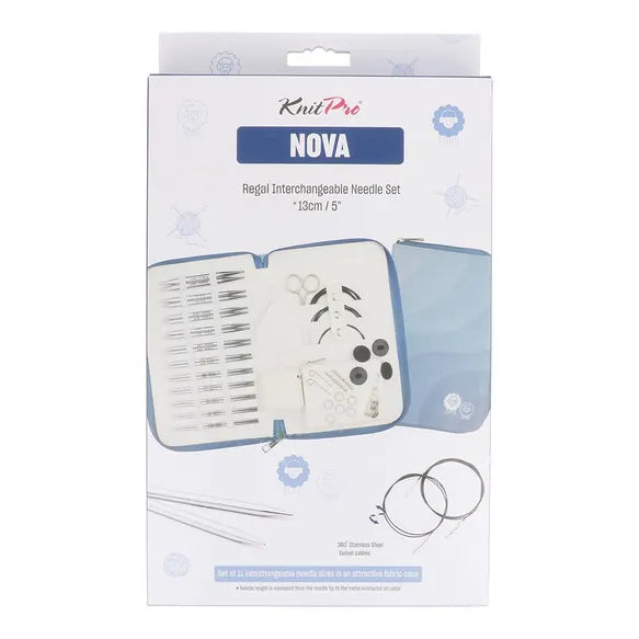 KnitPro Nova Regal virbalų rinkinys keičiamu valu 13cm