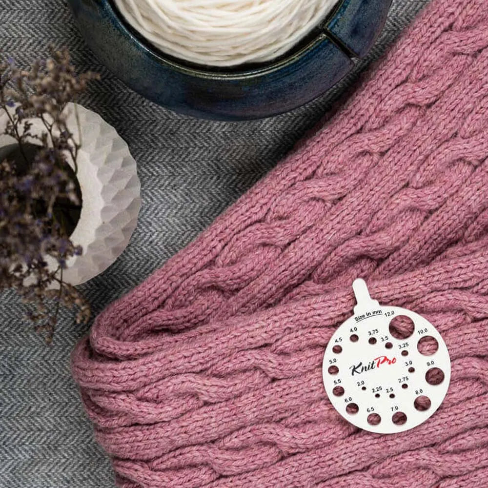 KnitPro virbalų storio matuoklis (baltas)