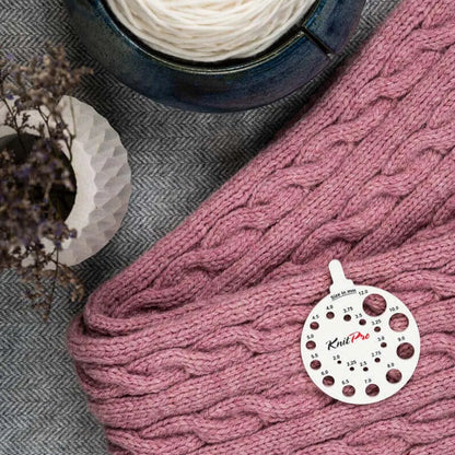 KnitPro virbalų storio matuoklis (baltas)