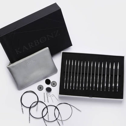 KnitPro Karbonz needle exchange set in a gift box