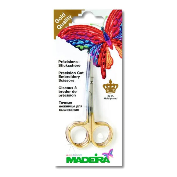 Madeira lenktos žirklės 9cm (auksinės)