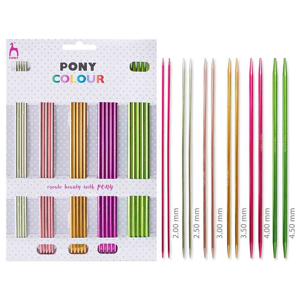 Pony Colour metalinių mezgimo virbalų rinkinys 20cm