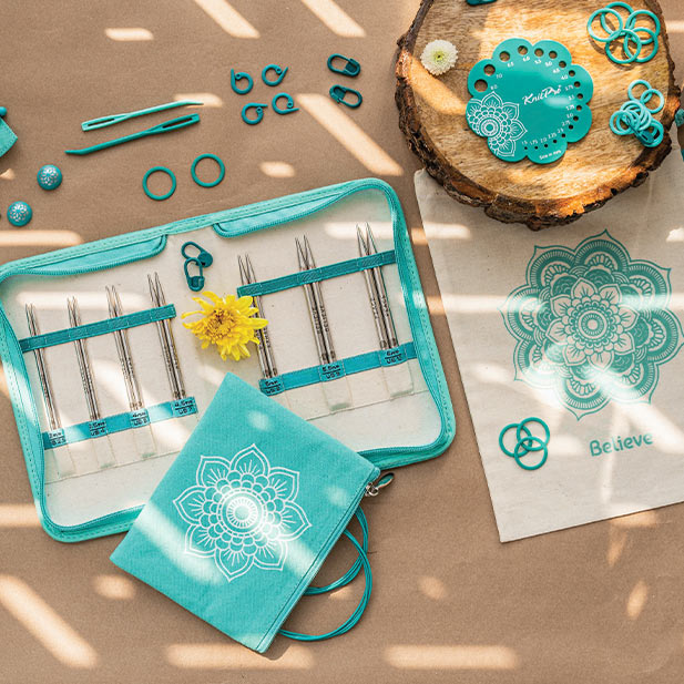 KnitPro The Mindful "Believe" needle set with interchangeable thread (13cm)