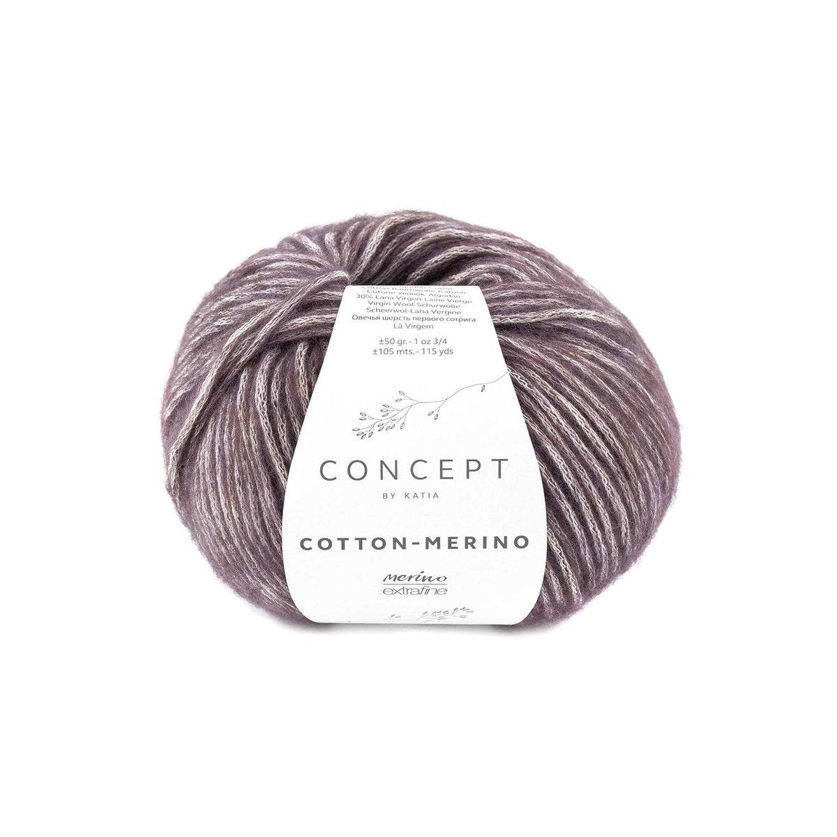 Concept By Katia Cotton-Merino siūlai 50g (merino vilna, medvilnė)