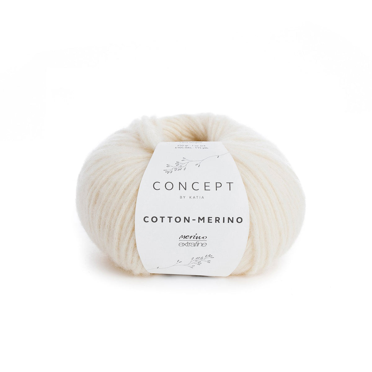 Concept By Katia Cotton-Merino siūlai 50g (merino vilna, medvilnė)