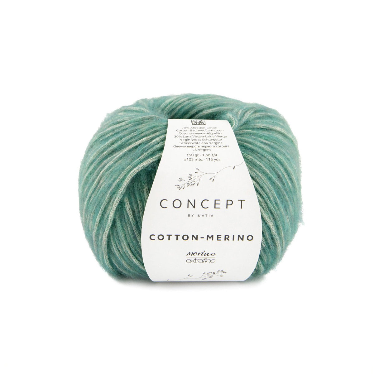 Concept By Katia Cotton-Merino siūlai 50g (merino vilna, medvilnė)