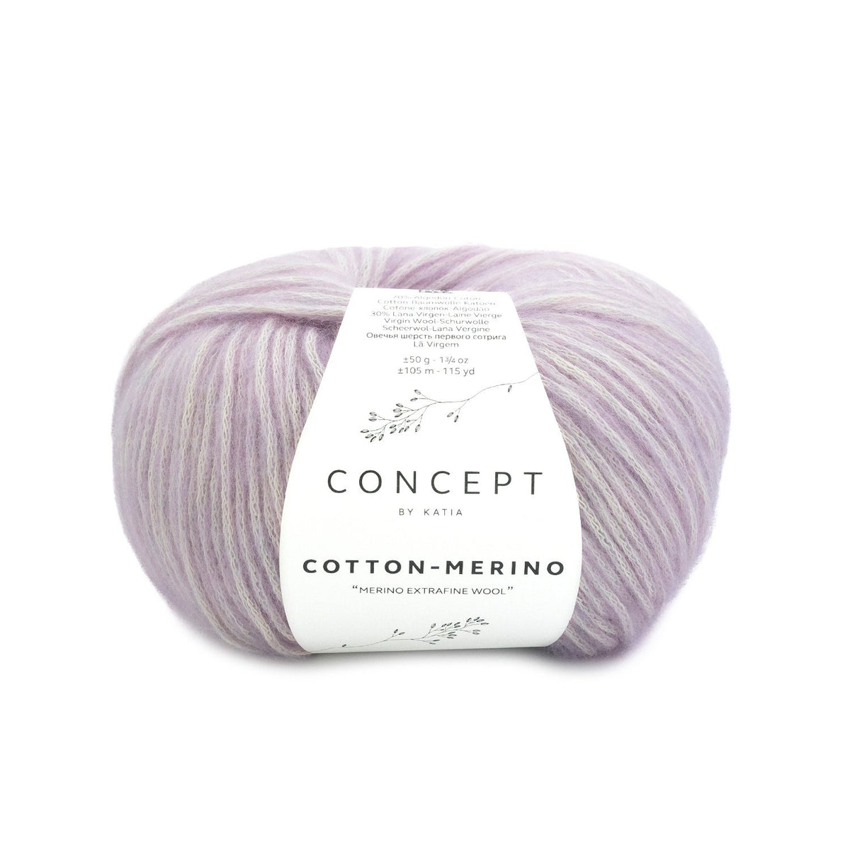 Concept By Katia Cotton-Merino siūlai 50g (merino vilna, medvilnė)