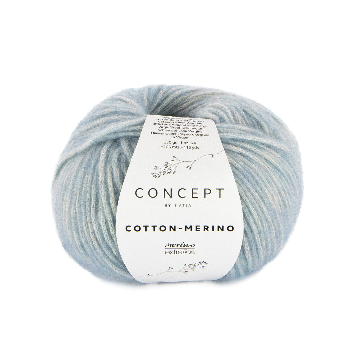 Concept By Katia Cotton-Merino siūlai 50g (merino vilna, medvilnė)