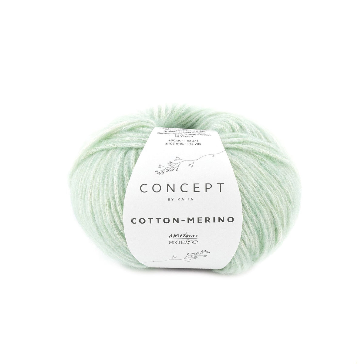 Concept By Katia Cotton-Merino siūlai 50g (merino vilna, medvilnė)