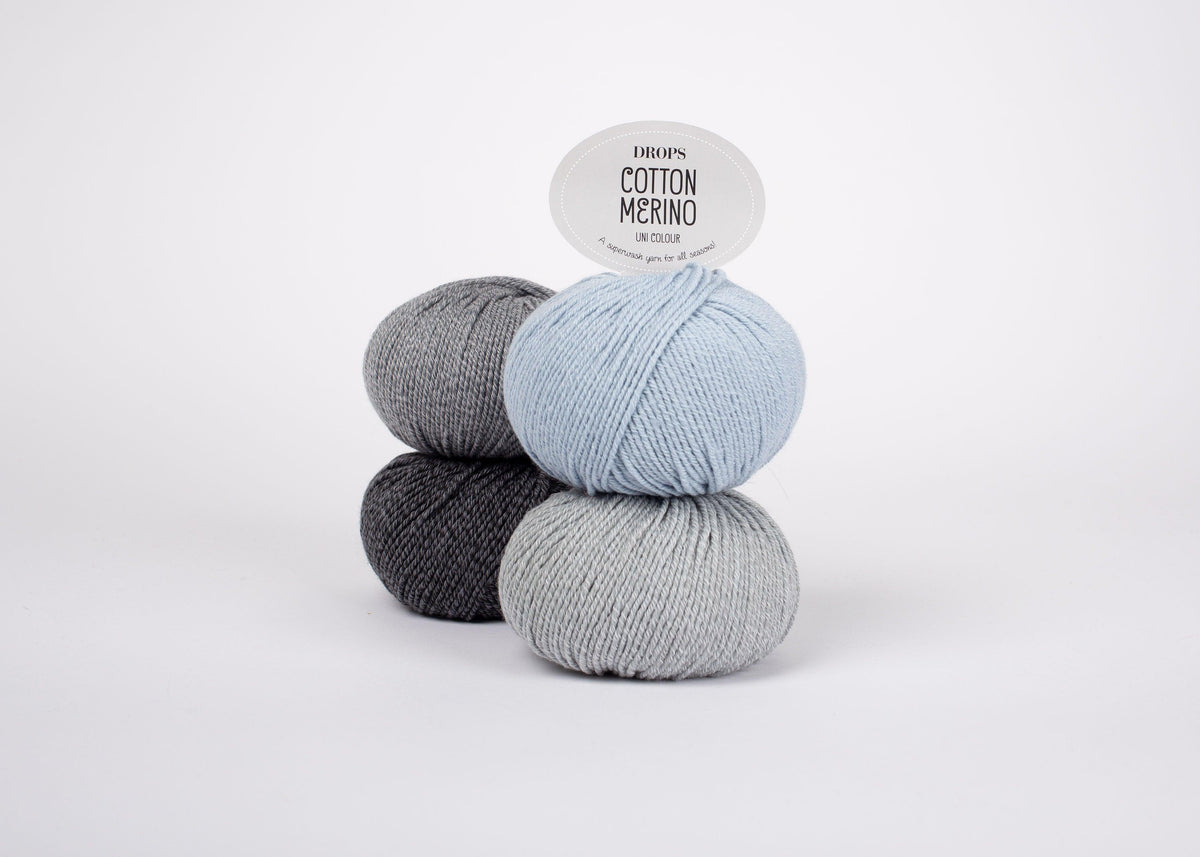 DROPS Cotton Merino mezgimo siūlai 50g (merino vilna, medvilnė) - Pasaulio Siūlai