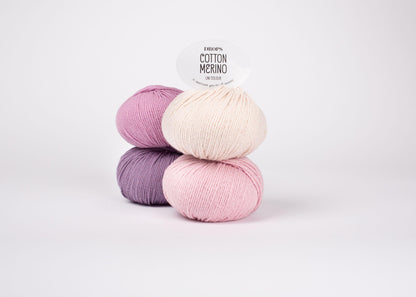 DROPS Cotton Merino mezgimo siūlai 50g (merino vilna, medvilnė) - Pasaulio Siūlai