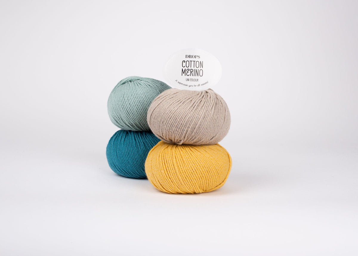 DROPS Cotton Merino mezgimo siūlai 50g (merino vilna, medvilnė) - Pasaulio Siūlai