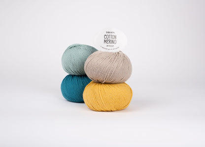 DROPS Cotton Merino mezgimo siūlai 50g (merino vilna, medvilnė) - Pasaulio Siūlai
