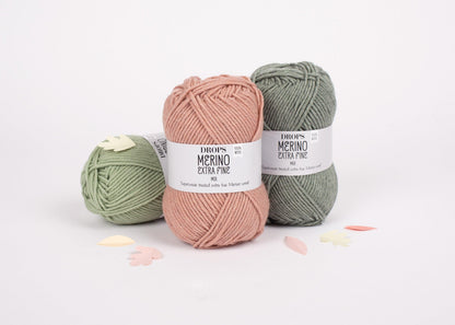 DROPS Merino Extra Fine mezgimo siūlai 50g (merino vilna) - Pasaulio Siūlai
