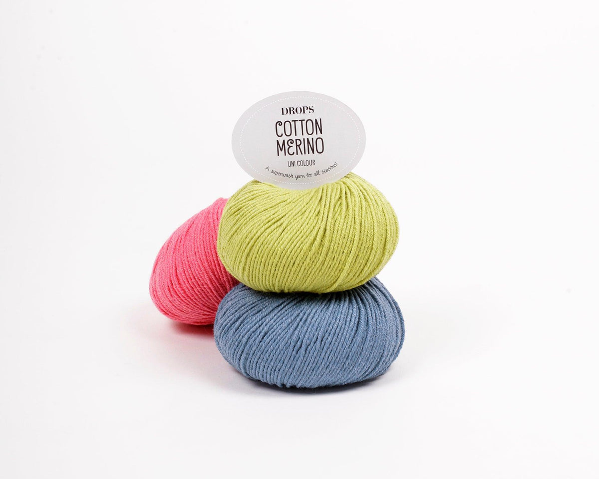 DROPS Cotton Merino mezgimo siūlai 50g (merino vilna, medvilnė) - Pasaulio Siūlai