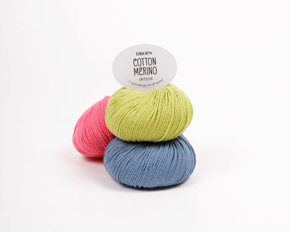 DROPS Cotton Merino mezgimo siūlai 50g (merino vilna, medvilnė) - Pasaulio Siūlai