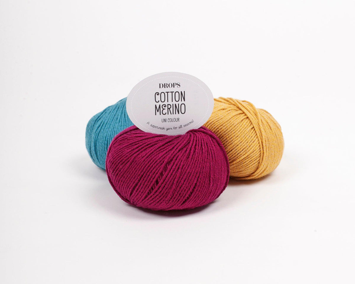 DROPS Cotton Merino mezgimo siūlai 50g (merino vilna, medvilnė) - Pasaulio Siūlai
