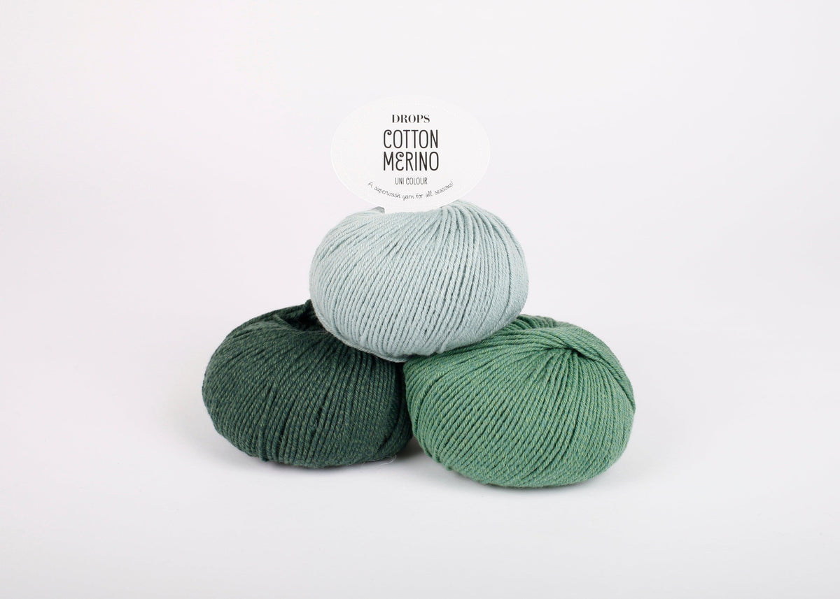 DROPS Cotton Merino mezgimo siūlai 50g (merino vilna, medvilnė) - Pasaulio Siūlai