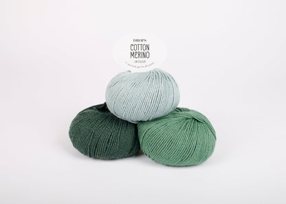 DROPS Cotton Merino mezgimo siūlai 50g (merino vilna, medvilnė) - Pasaulio Siūlai